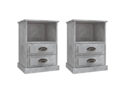 Bedside Cabinet, Bedside Cabinets Vidaxl Cinzeto Madeira Processada (n/a)