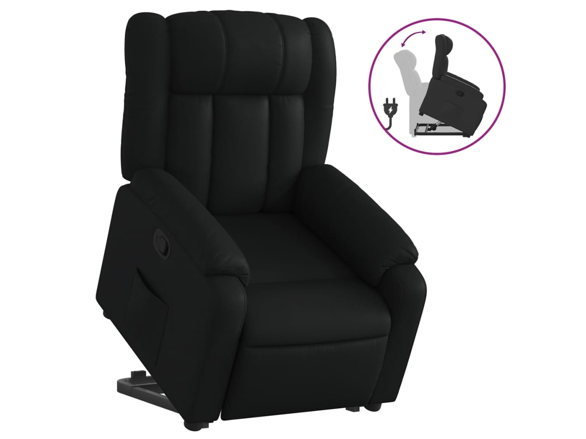 Stand Up Recliner Chair, Stand Up Recliner Chairs Vidaxl Preto Couro Artificial