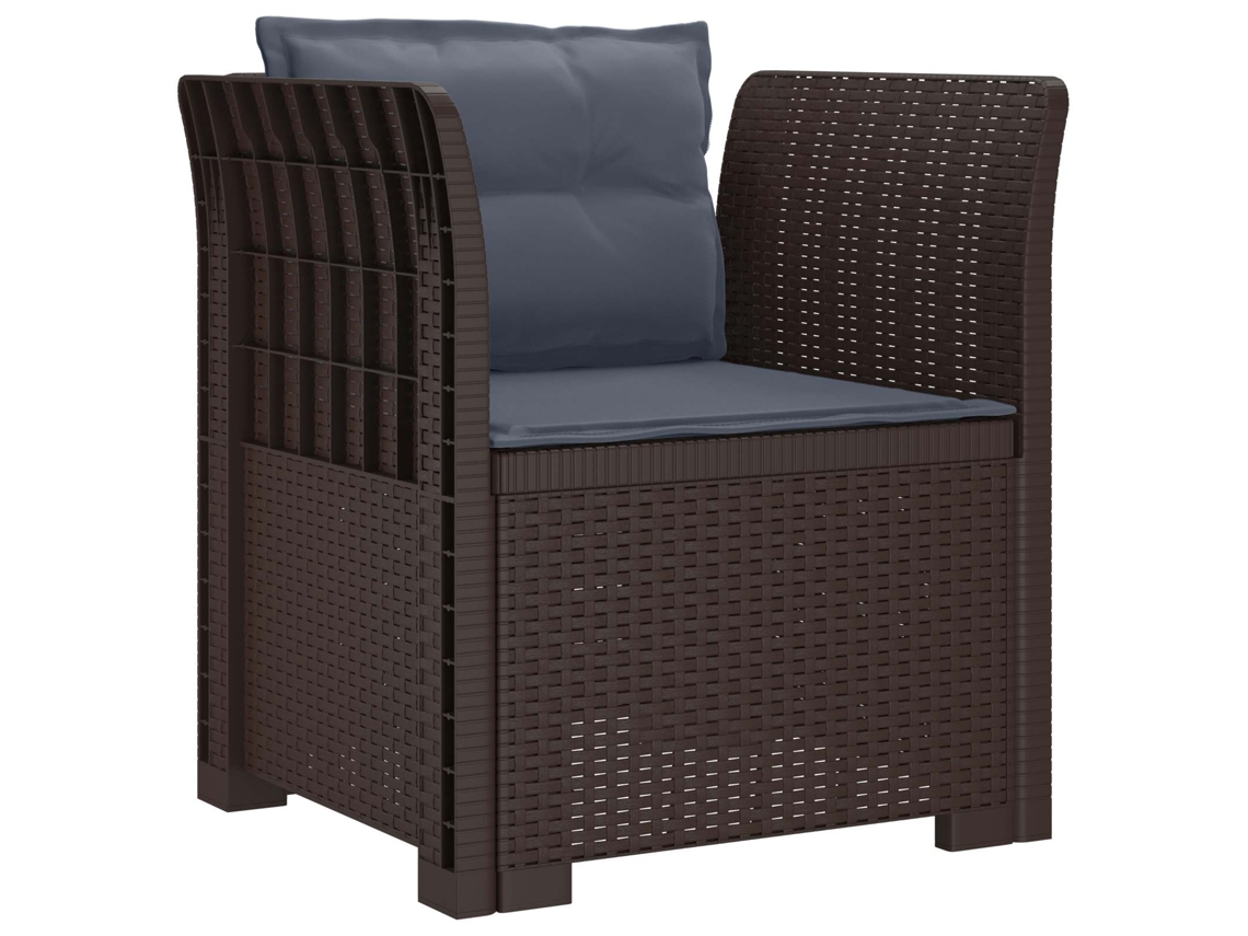 Maison Exclusive - Poltrona 1 Lugar Com Almofadas Look Rattan Pp Castanho