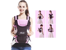 Alça de Bebê Ergonômica Rosa 4 Velocidades com Posição Ajustável para Bebês de 0 a 2 Anos AOZORZ