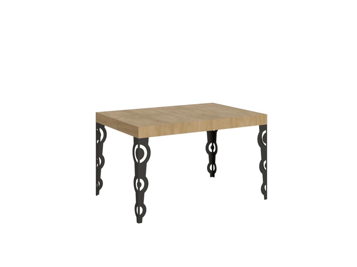 Mesa Extensível Karamay 140/400x90 Cm Carvalho Natural Com Pés Antracite Itamoby