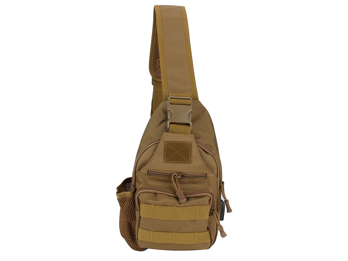 Mochila Esportiva Em Tecido Oxford Mochila Peito Usb Bolsa Ombro Único Para Trilhas Vylara (marrom)