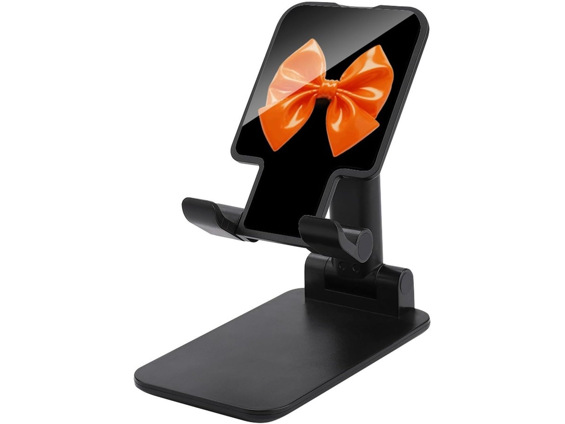 Suporte Dobrável E Ajustável Para Celular Com Base Antiderrapante Mesa, Laço Laranja