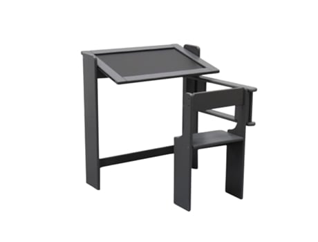 MUEBLEAR Secretária de Quadro de Giz Dobrável Cor Cinzenta