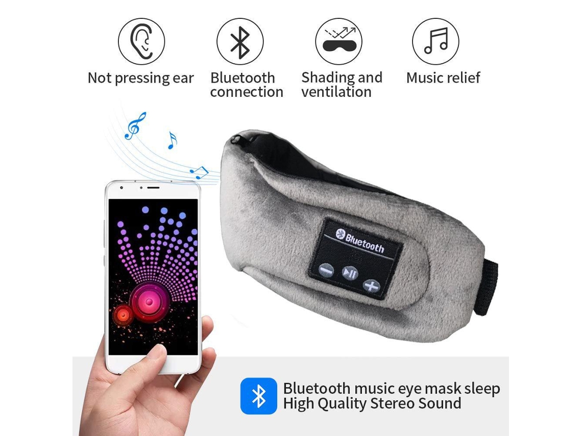 Máscara de Dormir com Fone de Ouvido Bluetooth (BLOQUEIA 100% DA LUZ)