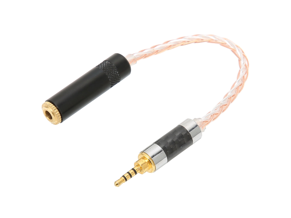 Cable Extensor para Auriculares de 15 Cm Con Adaptador Macho de 2,5 Mm a Hembra de 3,5 Mm.