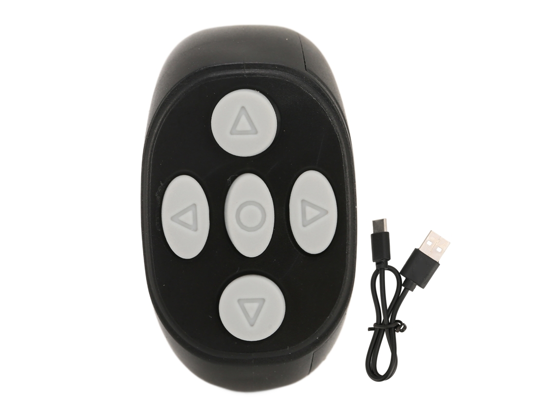 Controle Remoto Bluetooth Anel Multifuncional Para Selfie, Volume E Navegação Em Celular Preto