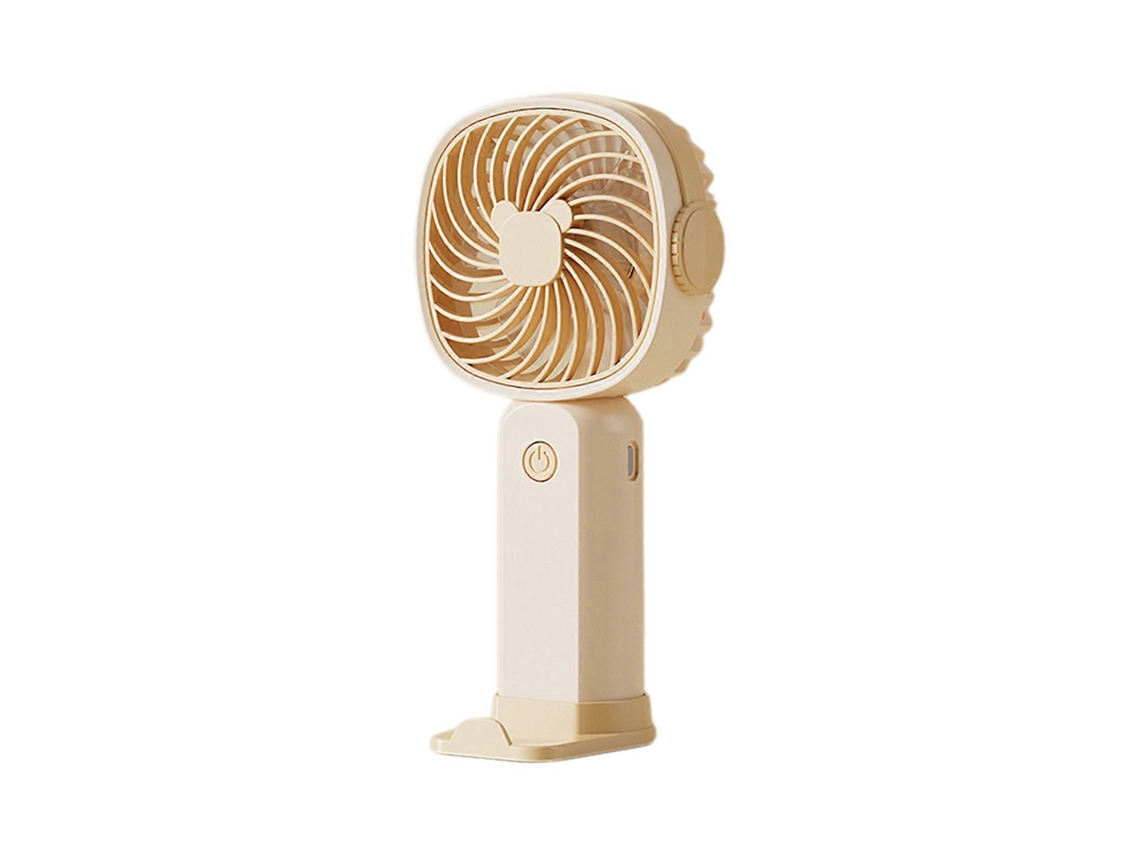 Ventilador Portátil De Mão Com Vento Potente Para Refrescar No Verão, Suporte Mini Para Celular, Amarelo