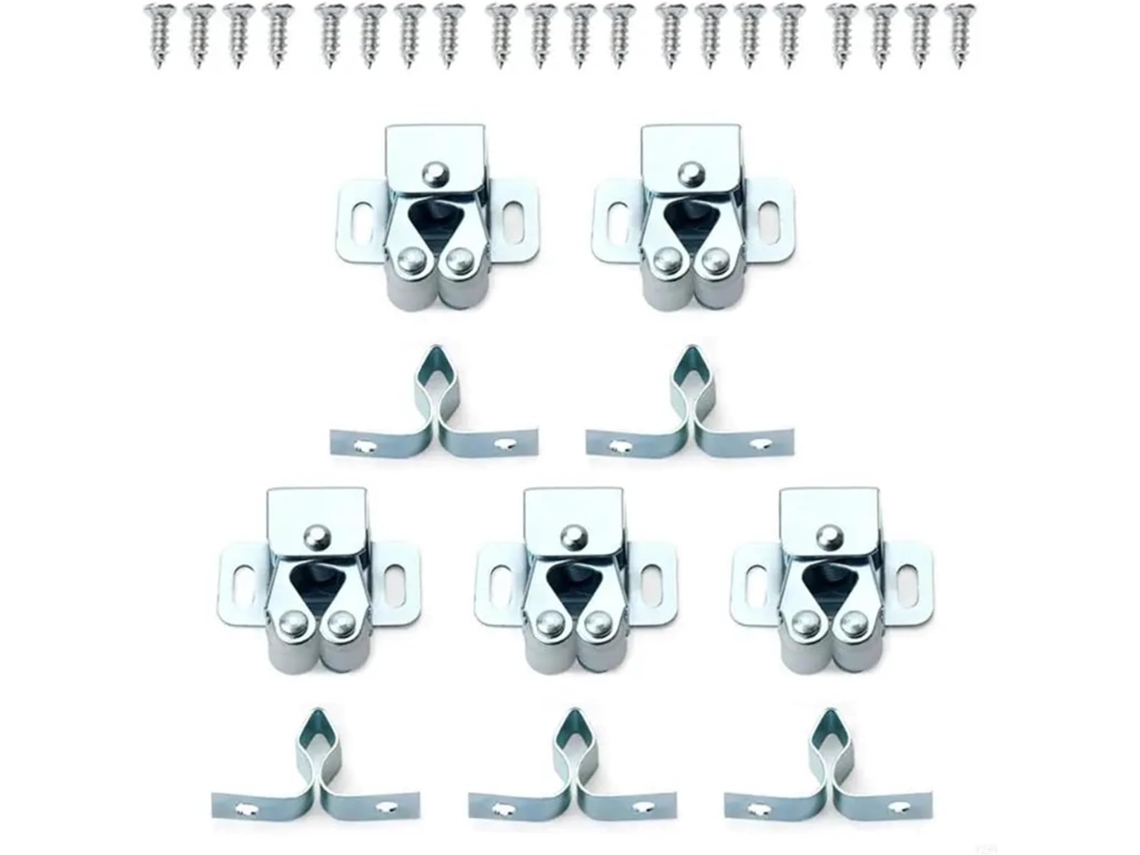 Conjunto De Fechos Porta Duplos Com Rolos Armários E Portas Guarda Roupa Fusos Cozinhas