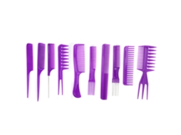 10 Peças Pente De Massagem Anti-estático Para Cabelo E Couro Cabeludo Plástico Ferramenta De Cabeleireiro Para Casa E Salão (roxo)