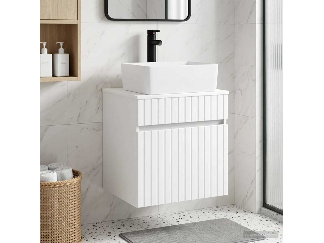 Vidaxl Vanidade De Pia De Parede Branco 49 X 41 X 63 Cm