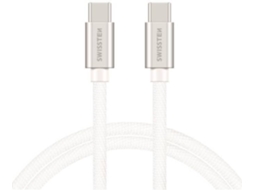 Cabo SWISSTEN Textile (USB-C - USB-C - 1.2 m - Prateado)