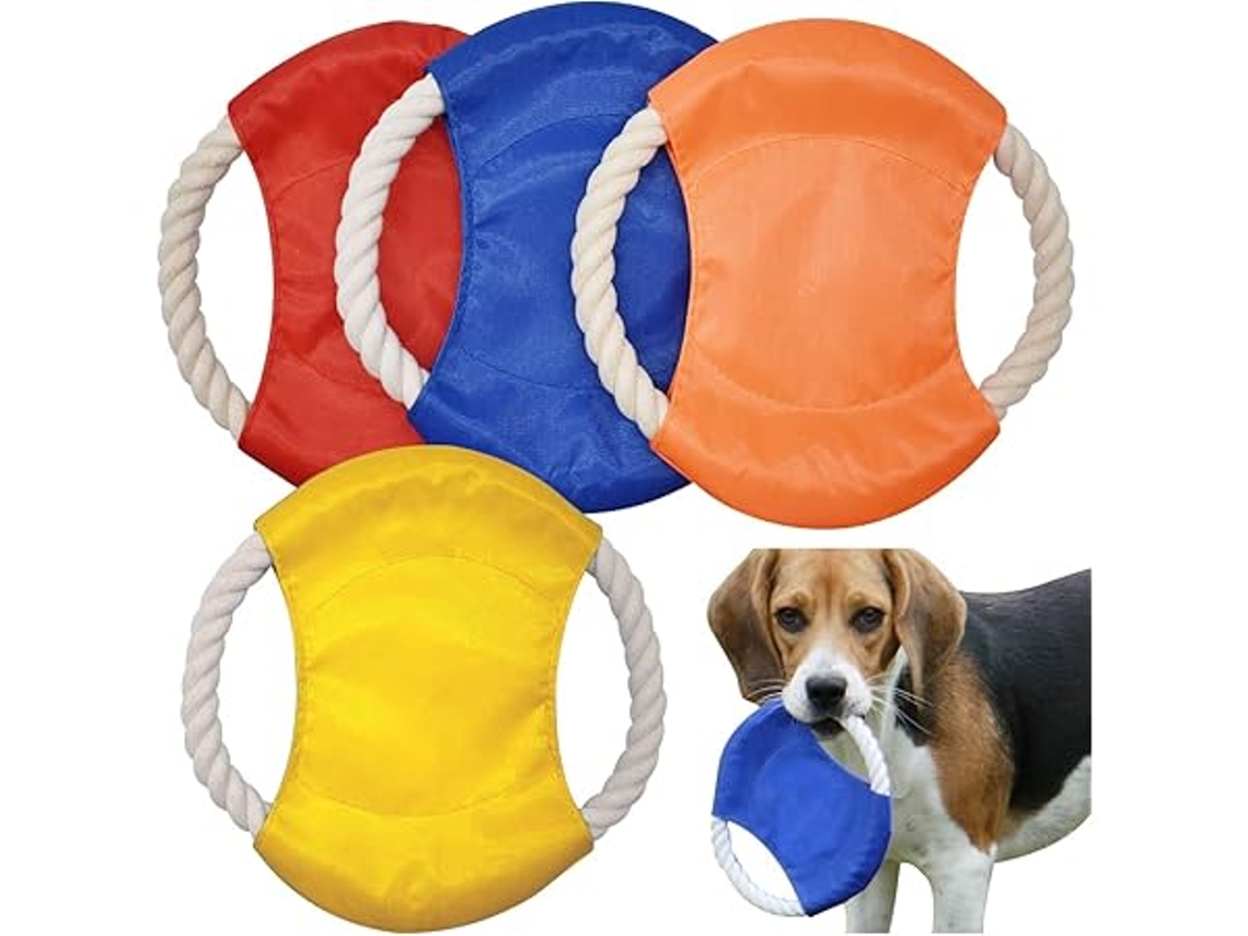 Disco Voador para Cães, Embalagem de 4 Unidades, Resistente a Mordidas, Ideal para Treino, Lançamento, Apanhar e Brincar, Ergonômico, Uso D STELASPLEN