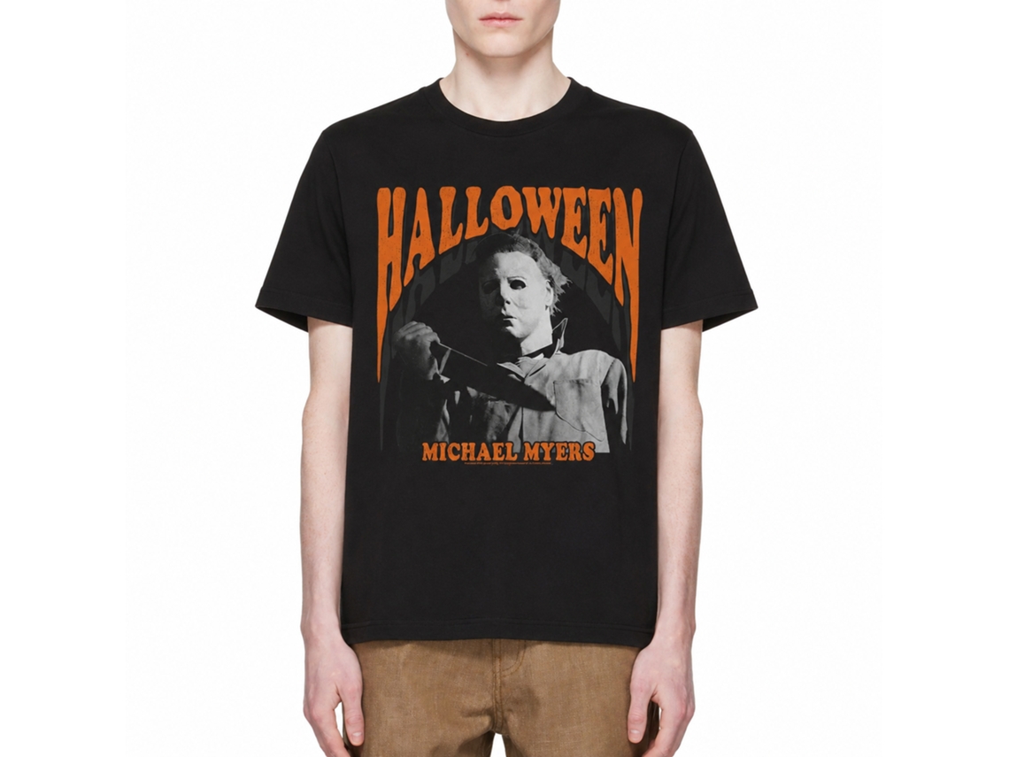 Rockinstone Halloween Movie Melt Black Adult T-shirt Size:s