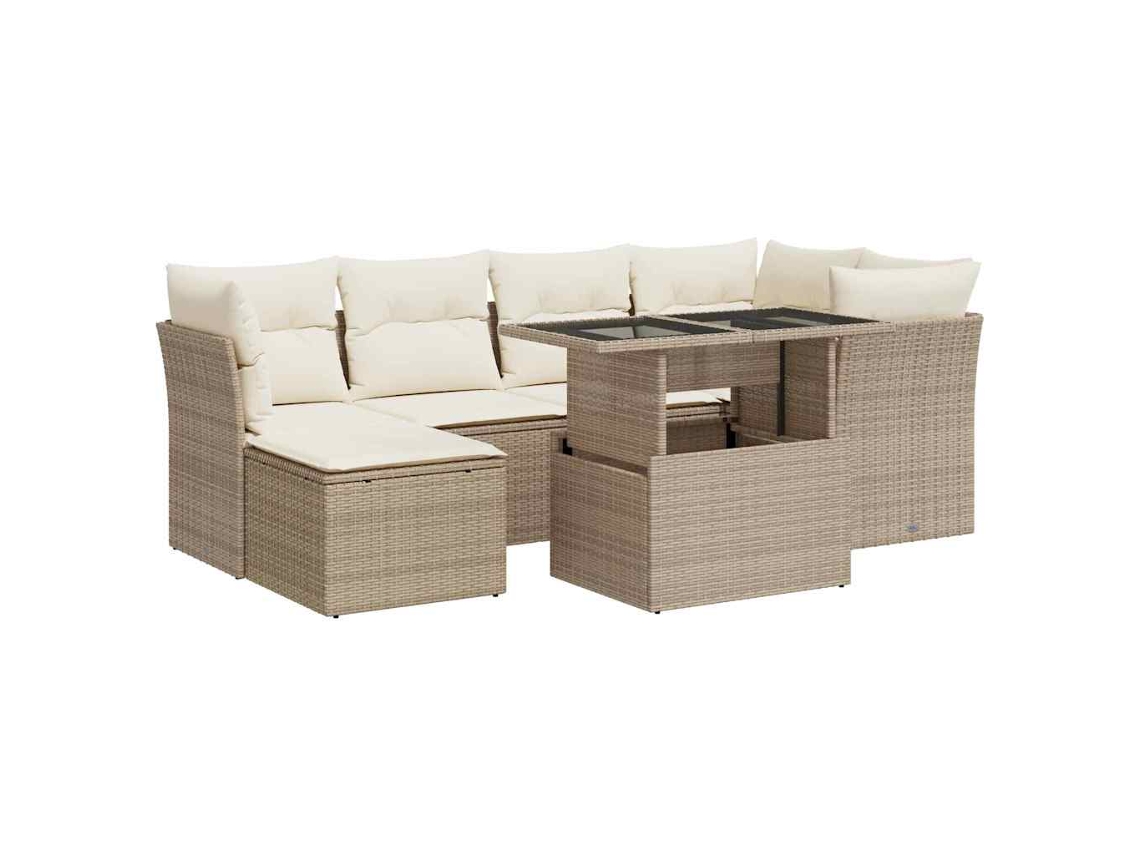 Garden Sofa Set, Garden Sofa Sets Vidaxl Bege Rattan / Vime (n/a)