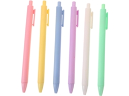 Nuobesty Kit Com 6 Canetas Em Gel 0,5mm Cores Macaron Mecanismo De