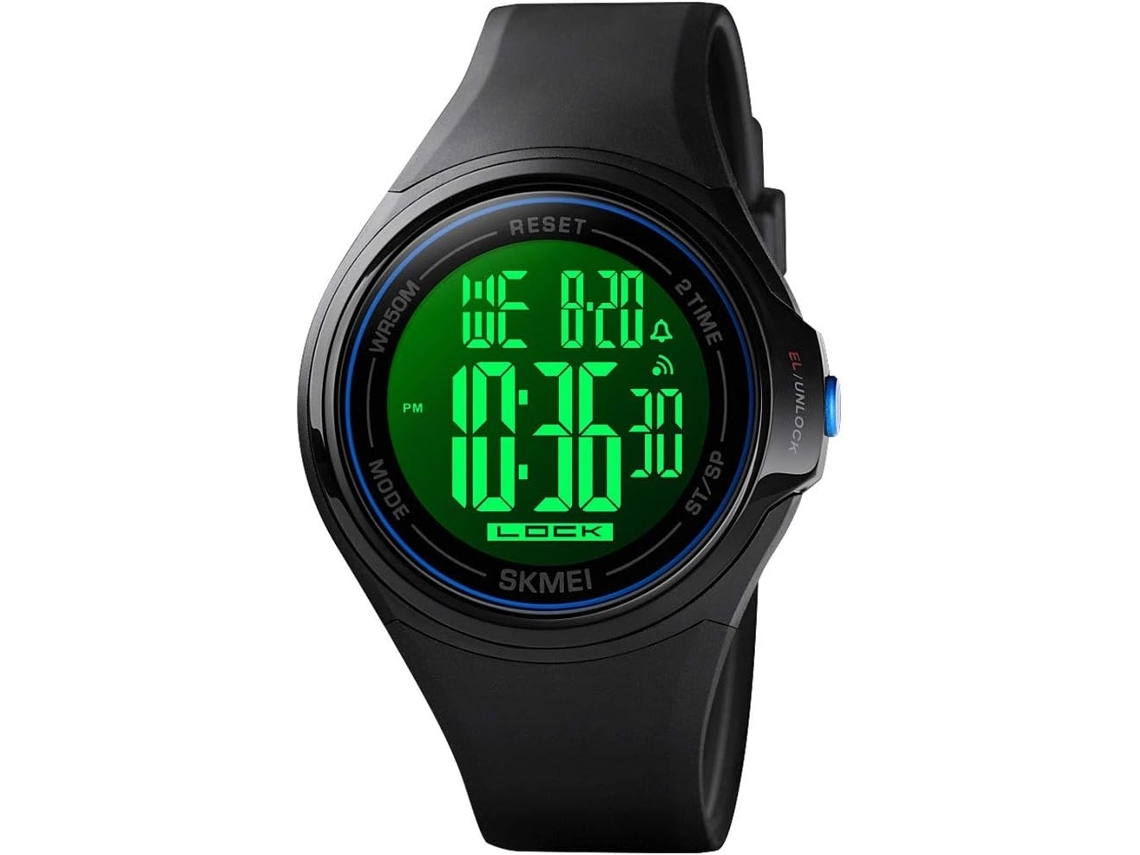 Touch Screen Digital Led Relógios de Pulso Esportivos Masculinos À Prova DÁgua-Preto