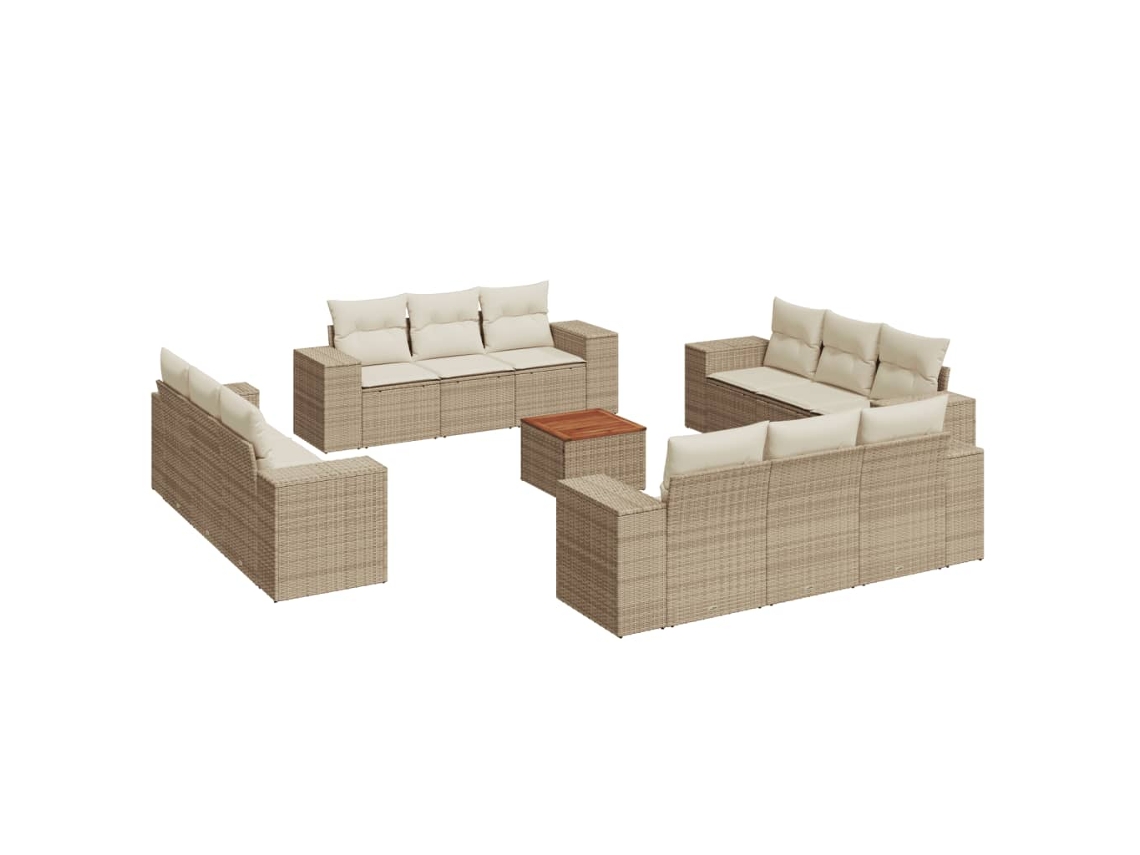 Garden Sofa Set, Garden Sofa Sets Vidaxl Bege Rattan / Vime (n/a)
