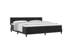 Cama Box com Cabeceira Manual Preto 200x200cm veludo MAISON EXCLUSIVE