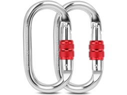 Mosquetões De Escalada, 2 Peças Mosquetões De Segurança 25kn O-shape Com Trava Para Escalada, Rapel, Rede De Dormir, Coleira De Cão, Garrafa
