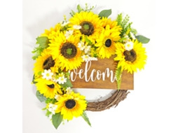 Laxiscreed Coroa De Girassol Para Decoração De Interior E Eventos, 45x40cm