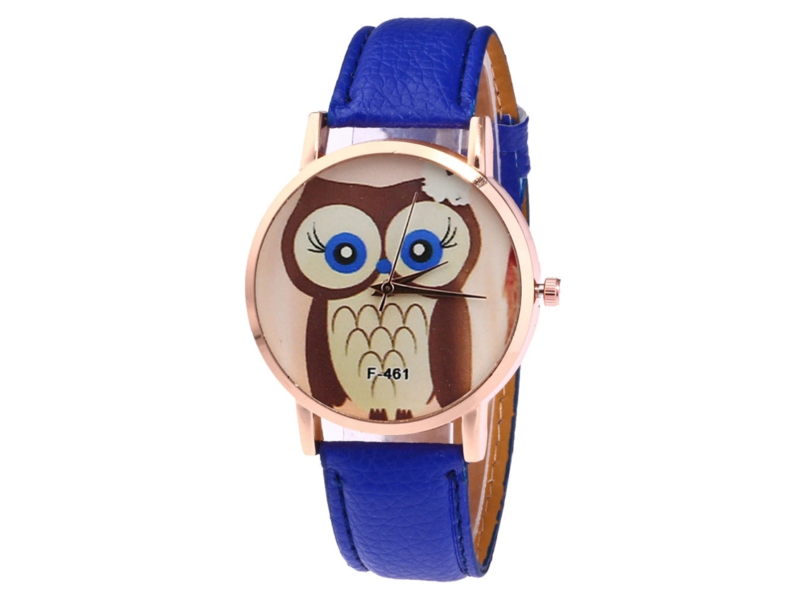 Relógio de pulso feminino casual analógico de quartzo Zhoulianfa com pulseira de couro PU (azul)