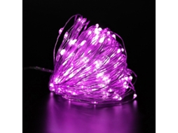 Cordão de Luzes Led a Bateria para Decoração de Natal e Festas MDUG (rosa 3m 20 Peças)