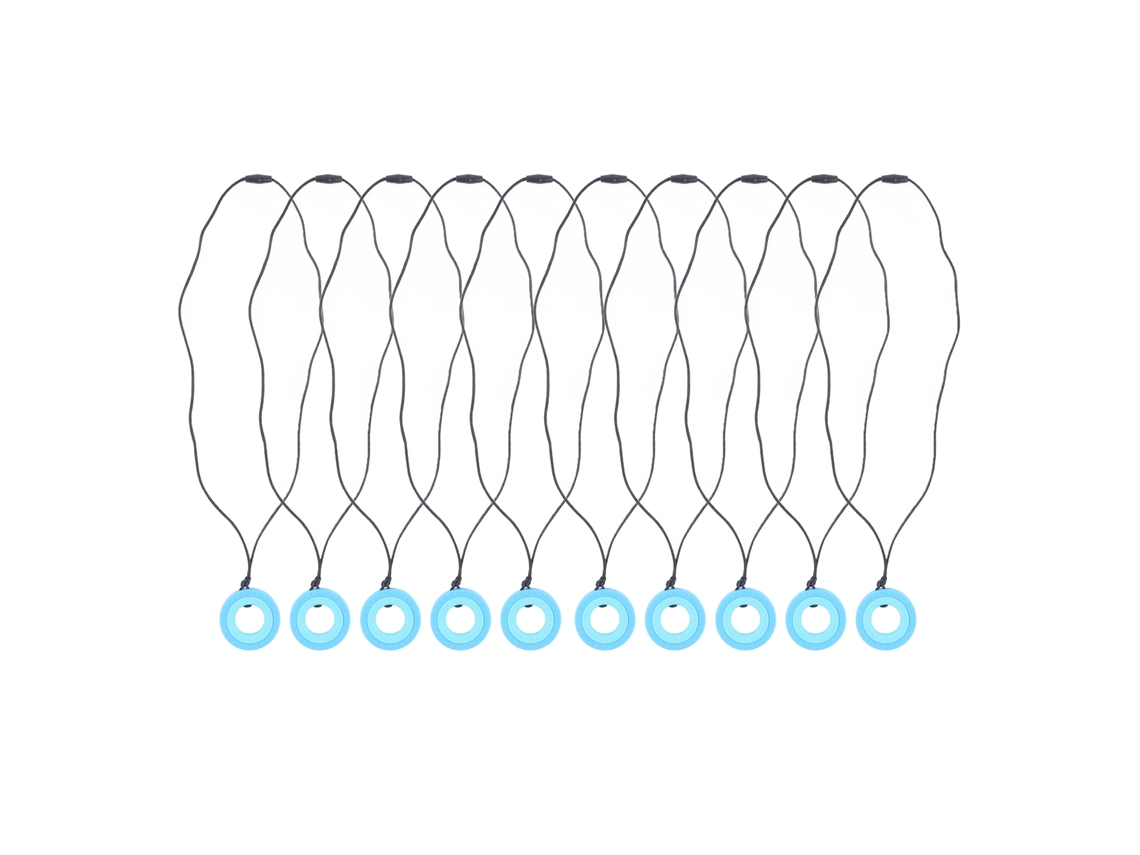 10 Peças Colar De Masticamento Sensorial Seguro Silicone Suave Para Crianças, Pingente De Masticar Azul Escuro
