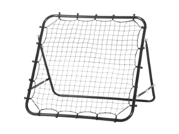 Rede De Rebote De Metal Com Ângulo Ajustável E 20 Cordas Elásticas Para Treinamento De Futebol 96x80x96 Cm Preto