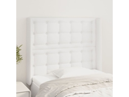 Vidaxl Cabeceira Cama C/ Abas Couro Artificial 93x16x118/12 Cm Branco