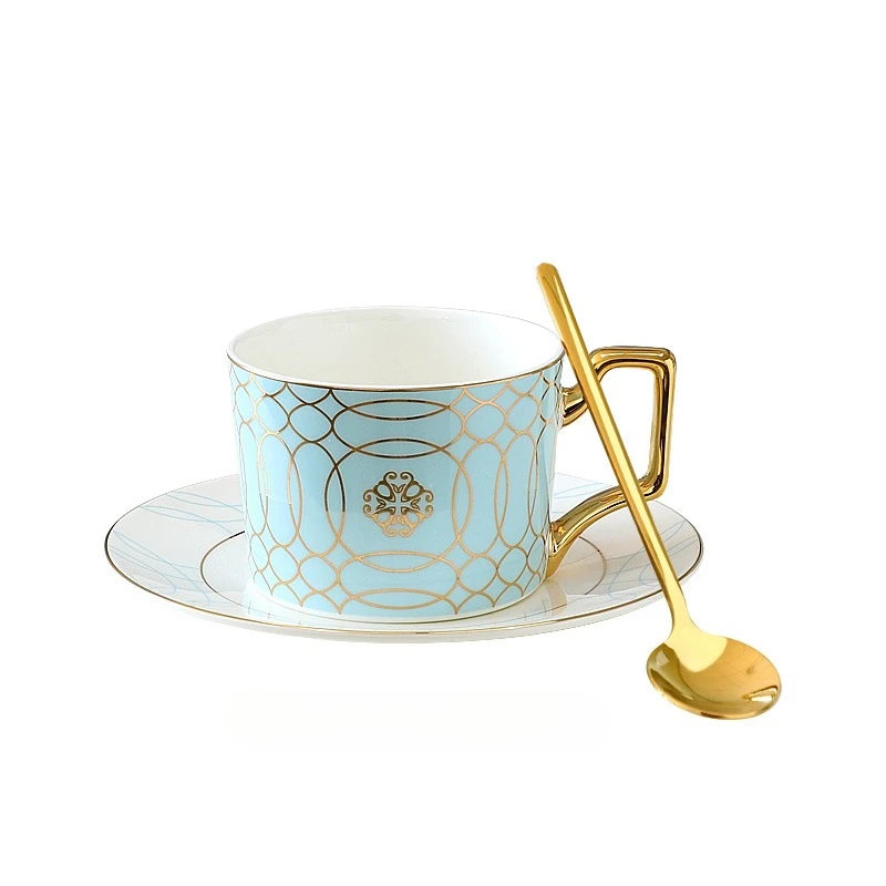 Caneca de Café/escritório de Porcelana Fina de Luxo Europeia com Borda Dourada . MDUG (estilo A, 240 Ml)