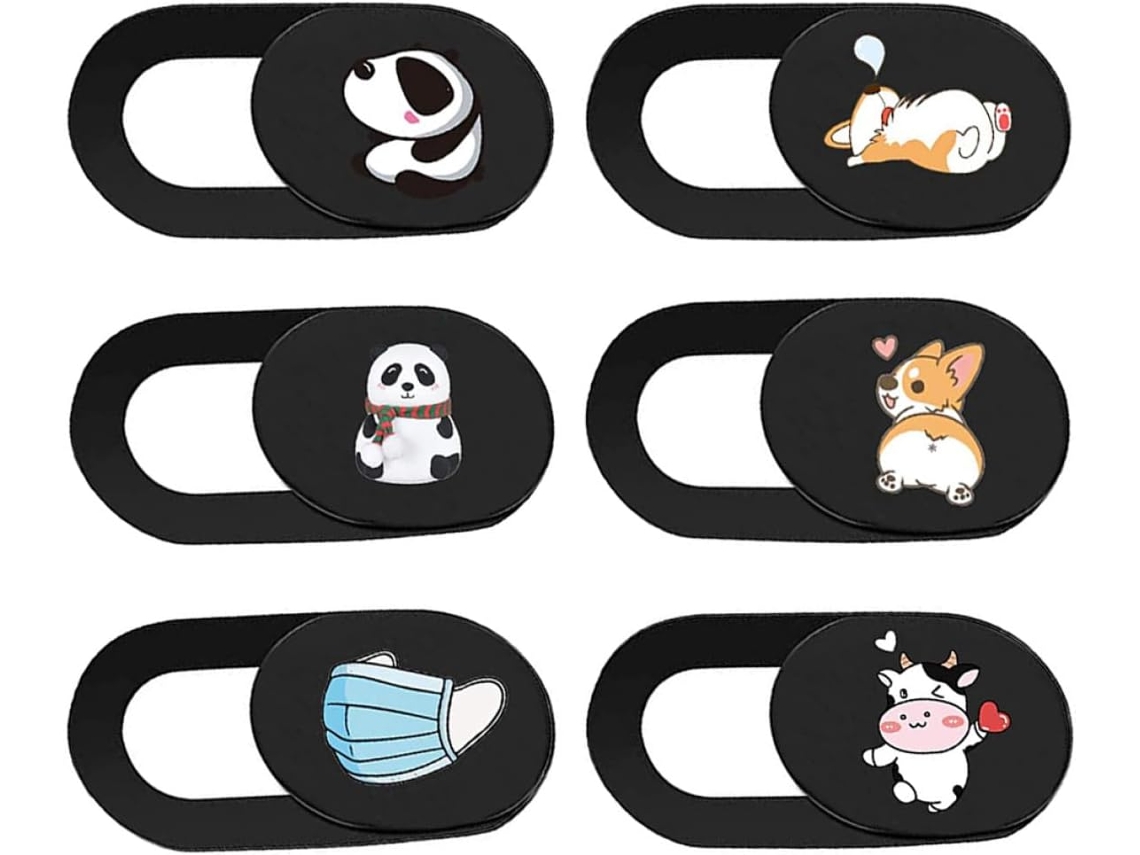 Conjunto De Capas Para Webcam De Tablets E Computadores Portáteis Em Abs Com Estampa De Desenho Animado.