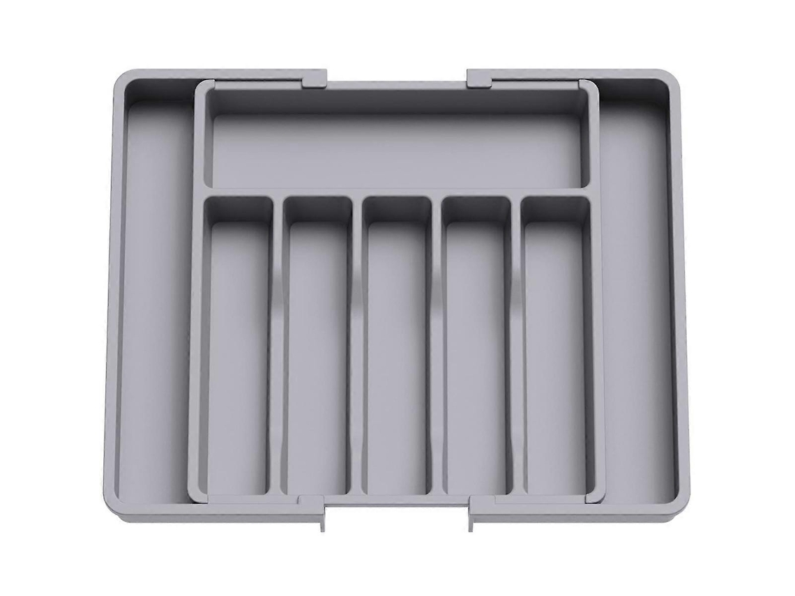 Lurelia Bandeja Para Talheres, Removível, Em Plástico Pp, 8 Compartimentos, Para Gaveta De Cozinha, 56,9 X 38,1 X 5 Cm, Cinzento