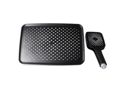 Combo de Chuveiro MARCA quadrado duplo, alta pressão, manual, prateado