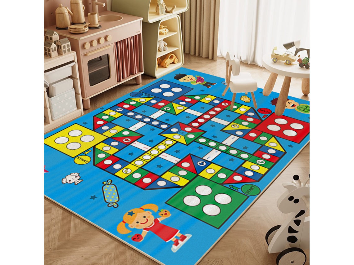 Tapete Para Brincar Eifson - Macio Para Berçário, Sala De Jogos E Quarto - 50*80cm - Xadrez Voador Azul