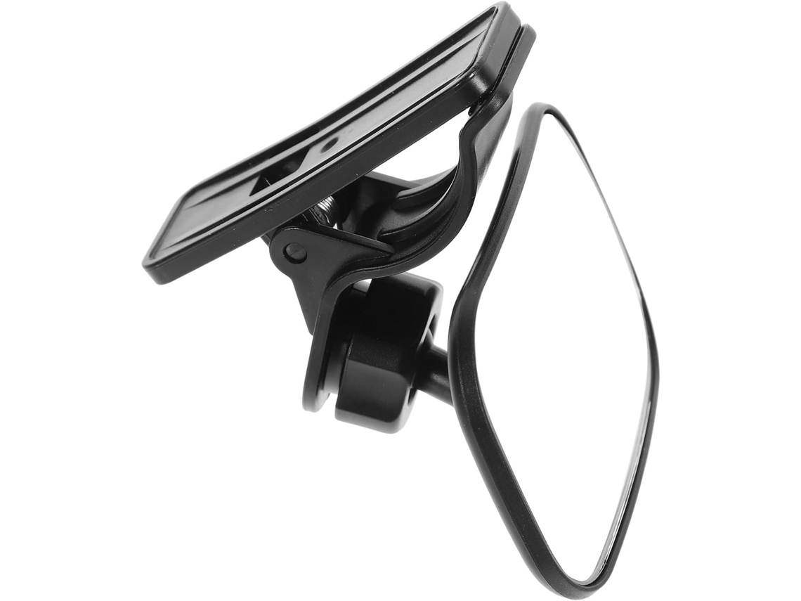 Espelho retrovisor interno inclinado para carro infantil, preto, resistente, com engate de pressão.