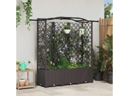 Vidaxl Cama Elevada Com Treliça E Telhado Castanho 163 X 40 X 138 Cm