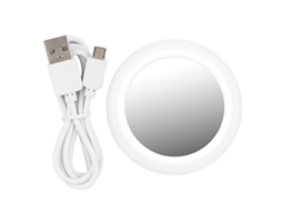 Espelho De Maquiagem Led Portátil Recarregável Usb