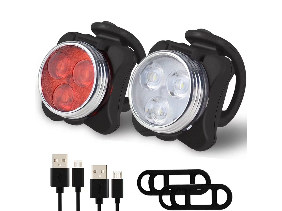 Conjunto 2 Lâmpadas Led Para Bicicleta, Recarregável, Com Suporte, À Prova D’água Dureforward