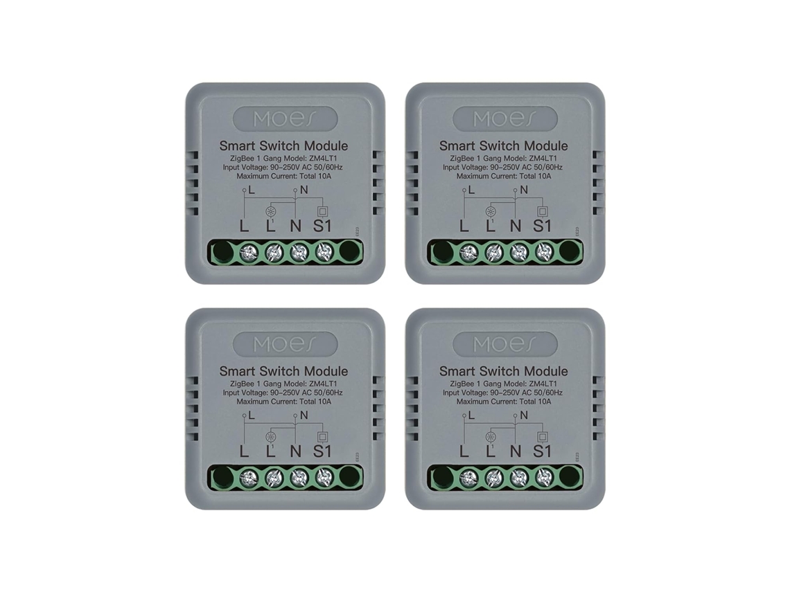 Interruptor de iluminação embutido Zigbee, módulo de relé inteligente mini (requer condutor neutro e gateway Zigbee), Co