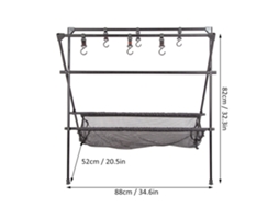 Rack Plegable Aluminio para Camping e Bbq com Ganchos