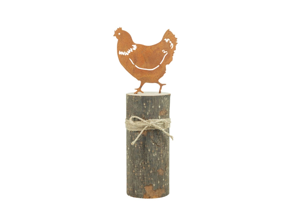 Figura Decorativa BY SIGRIS Galinha na Base