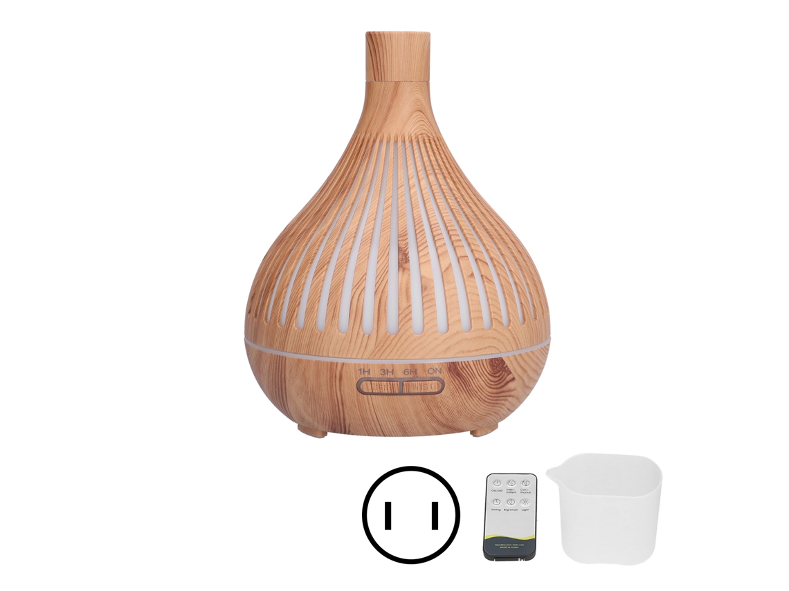 Umidificador com Aromaterapia Diffuser Luz Led Colorida Controle Remoto 400ml Us Plug