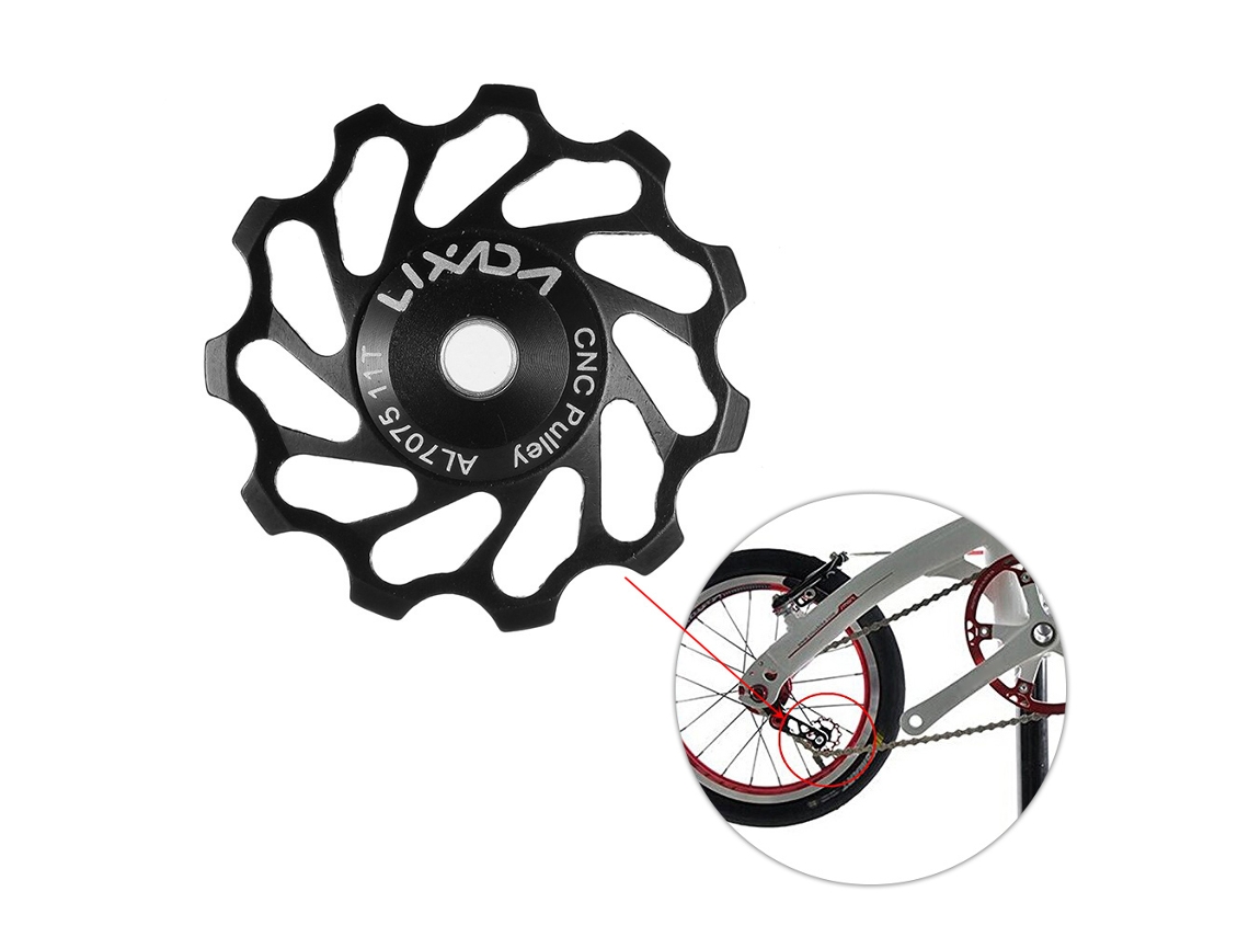 Rueda Polea Cerâmica Desviador Traseiro Bicicleta Mtb Estrada Alumínio 7075 11t