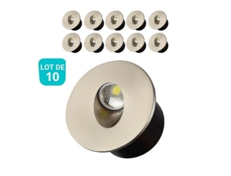 Conjunto de 10 Paredes de Leds de Leds Redondo Cromo 3W 4000K HOROZ ELECTRIC