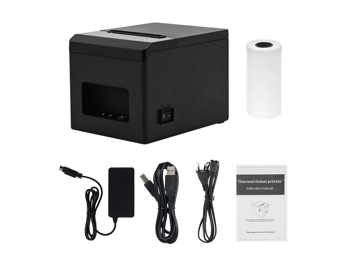 Impressora térmica de recibo desktop 80mm pos com cortador automático usb+lan para restaurante supermercado