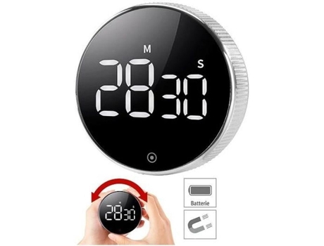 Temporizador digital de cozinha - Casa Control - mostrador giratório com tela LCD e suporte magnético CASA CONTROL
