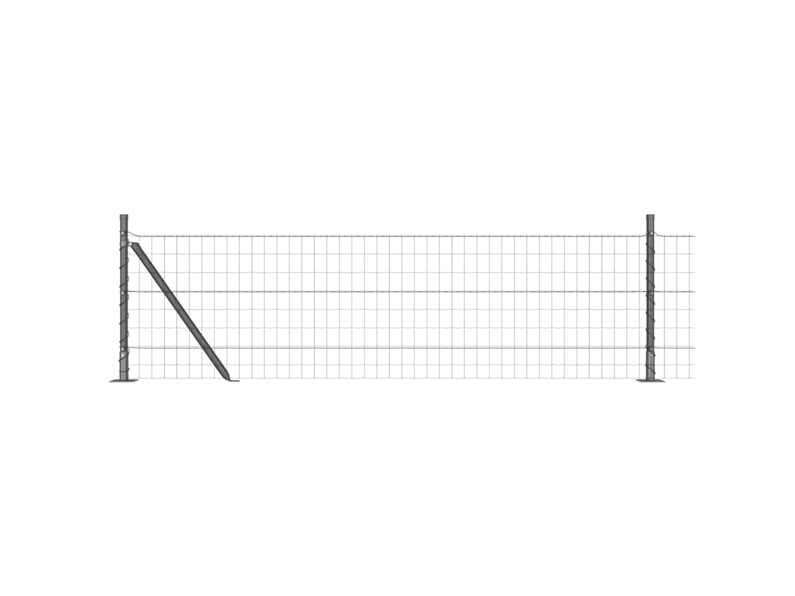 Conjunto 1 Cerca Externa Vidaxl Cinzento Aço (25 X 0,6 M)