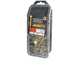 Parafuso Foguete Com Cabeça Escareada Rocket 5x40 Mm Aço Dicromado Rosca Completa 150 Peças