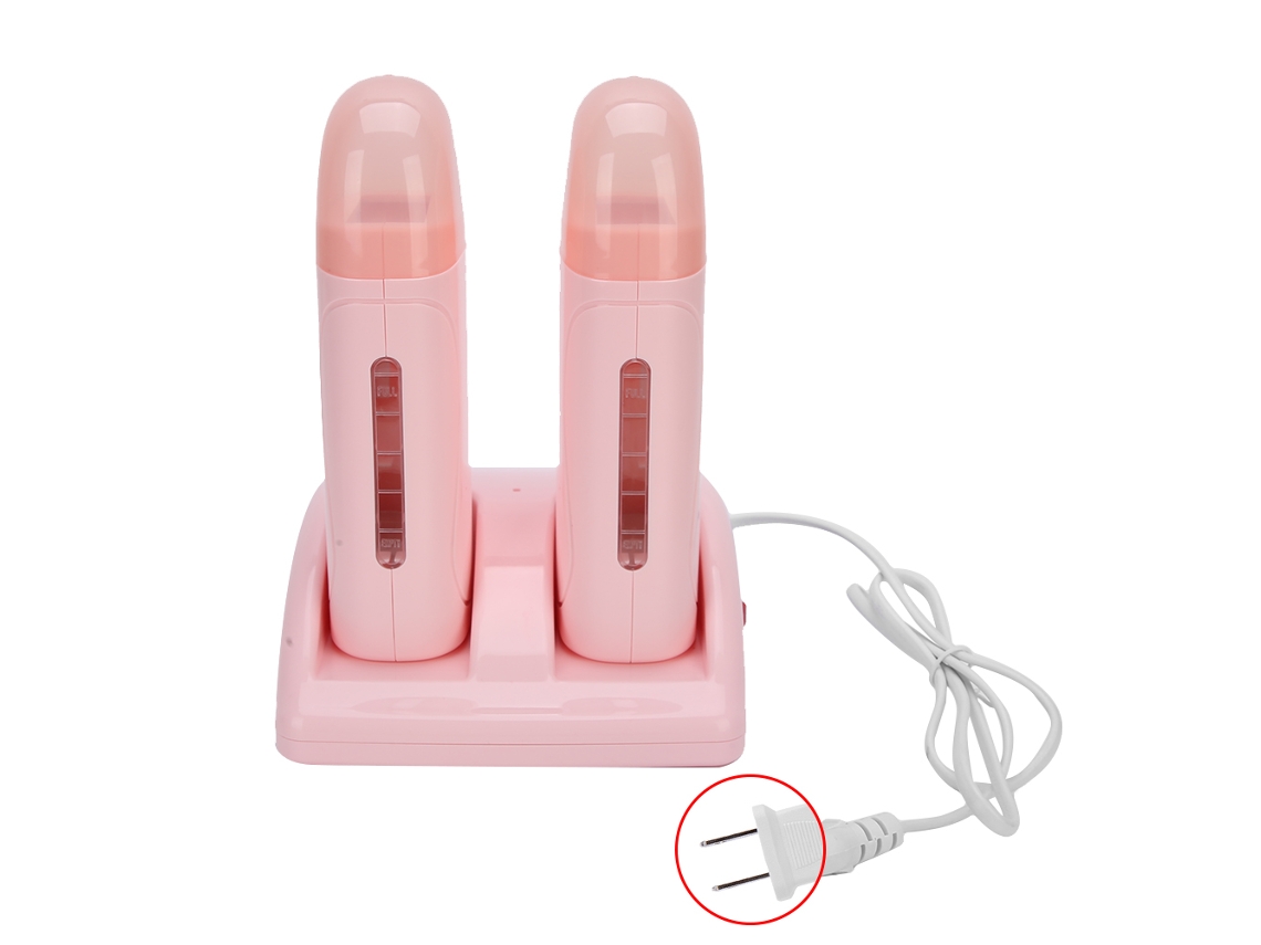 2026 calentador de Cera Depilatoria Profesional Doble Máquina Depilatoria Cera 110v Plug Us Rosa